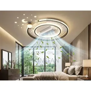 Round Ceiling Fan Led Chandelier With Remote and Voice Control
