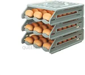 3-layer Auto-rolling Egg Storage Box | 60-egg Capacity Organizer