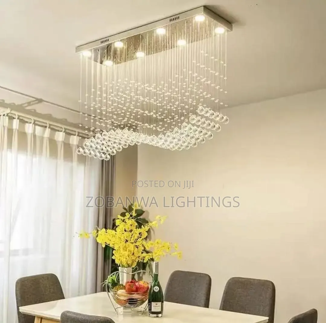 Italian Luxury Crystal Led Rectangular Pendant Lamp