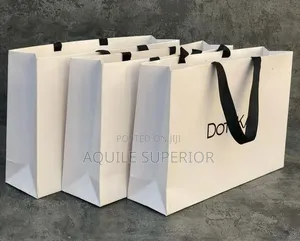 A4 Printed Paper Bag With Ribbon Handle | 250gsm/-One Color Print