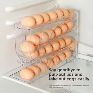 Egg Auto-Slide Holder – Slim Rolling Fridge Organizer