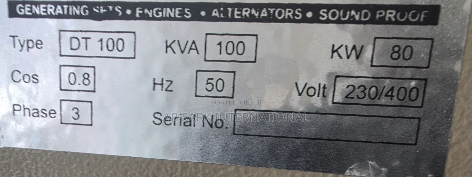 John Deree Soundproof Generator 30kva - 300kva