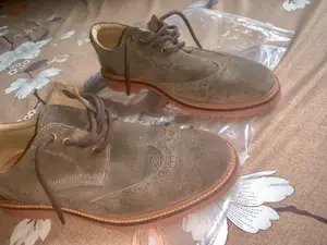 Men's Suede Leather Shoesmen’S Suede Wingtip Derby Shoes – Brown/Taupe
