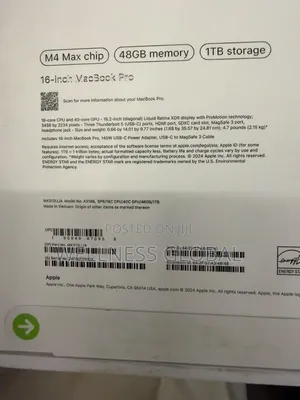 New Laptop Apple MacBook Pro 2024 M4 Pro 48GB Apple M4 Max SSD 1T