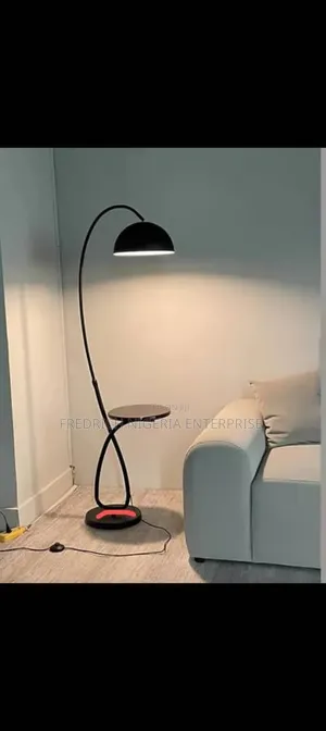 Modern Arc Floor Lamp With Side Table Tray