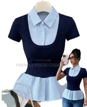 New Summer Slim Fit Polo Collar Knit Short Sleeve T-Shirt