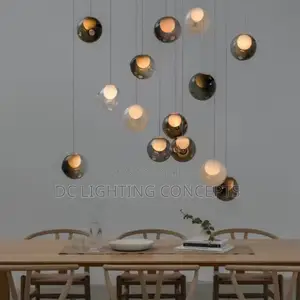 Modern Simple Nordic Creative Smoky/Clear Bubble Glass Pendant Light