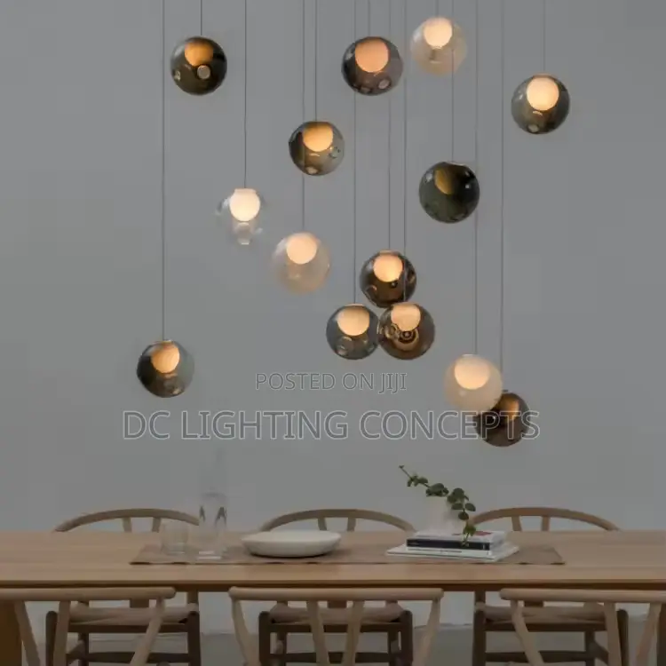 Modern Simple Nordic Creative Smoky/Clear Bubble Glass Pendant Light