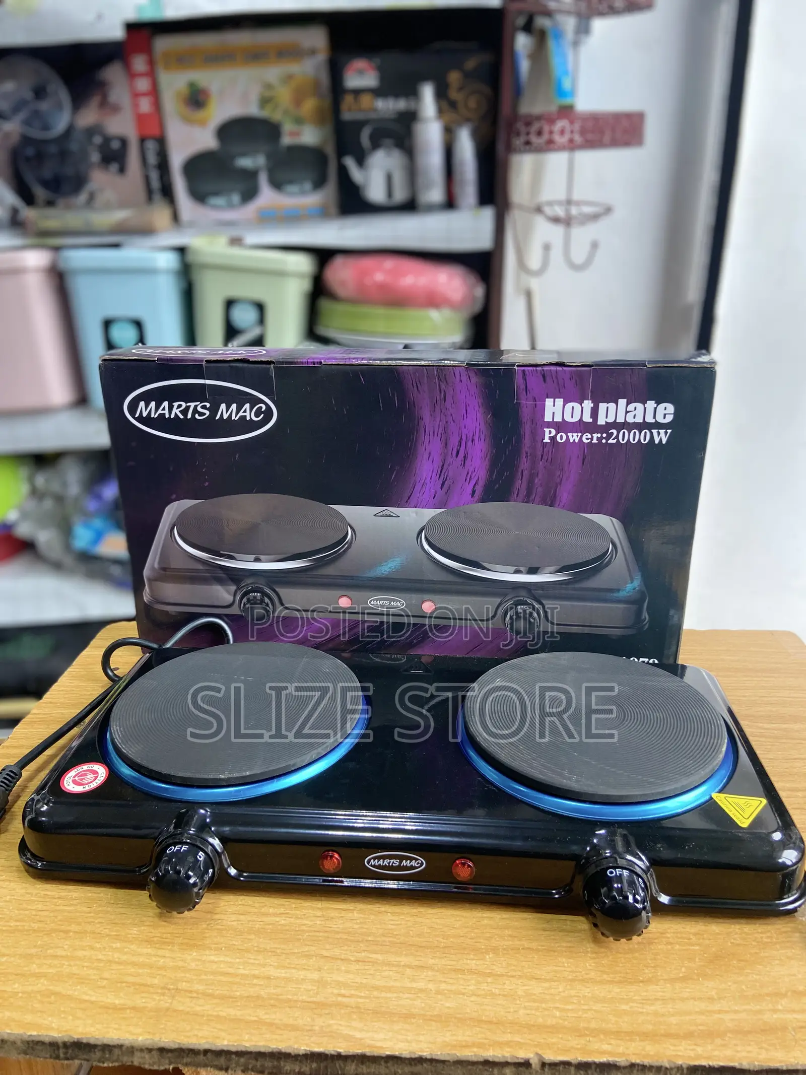 Electric Hot Plate 2 Burner - Black
