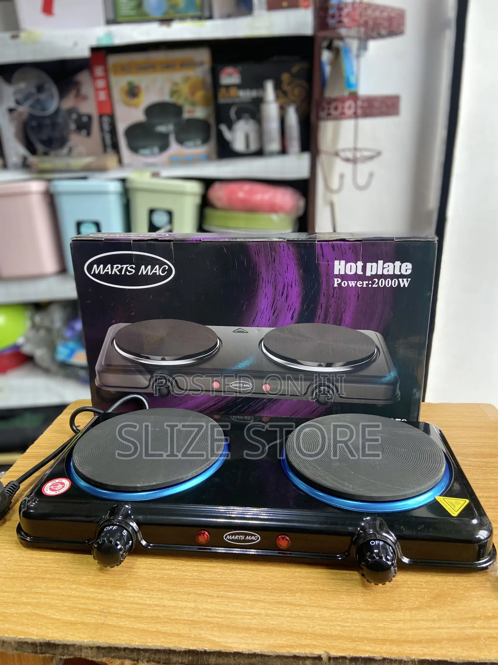 Electric Hot Plate 2 Burner - Black