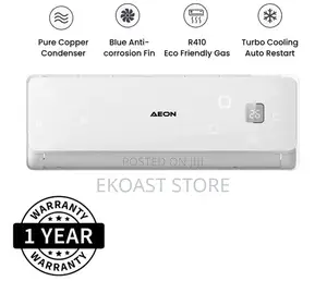 Aeon 1hp Split Air Conditioner (Pure Copper, R410 Gas) – Brand New