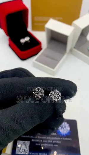 VVS Moissanite Diamond Unisex Earring With Gra Certificates  