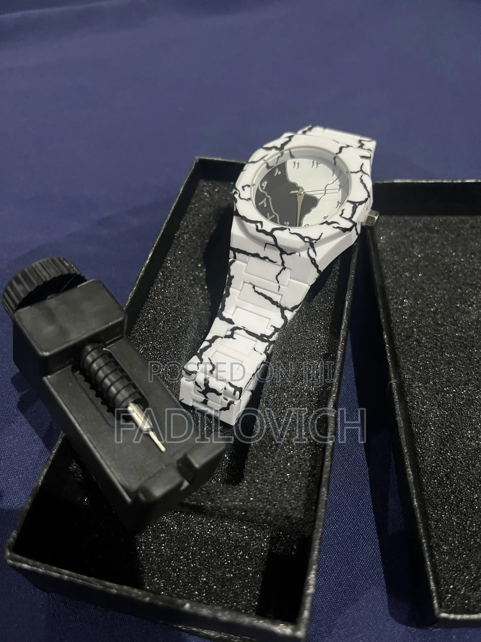 Valenzo Wrist Watch(Black Lightning Design)