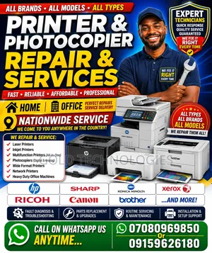 Repair Services for All Types of Printers and Photocopiers, Anywhere