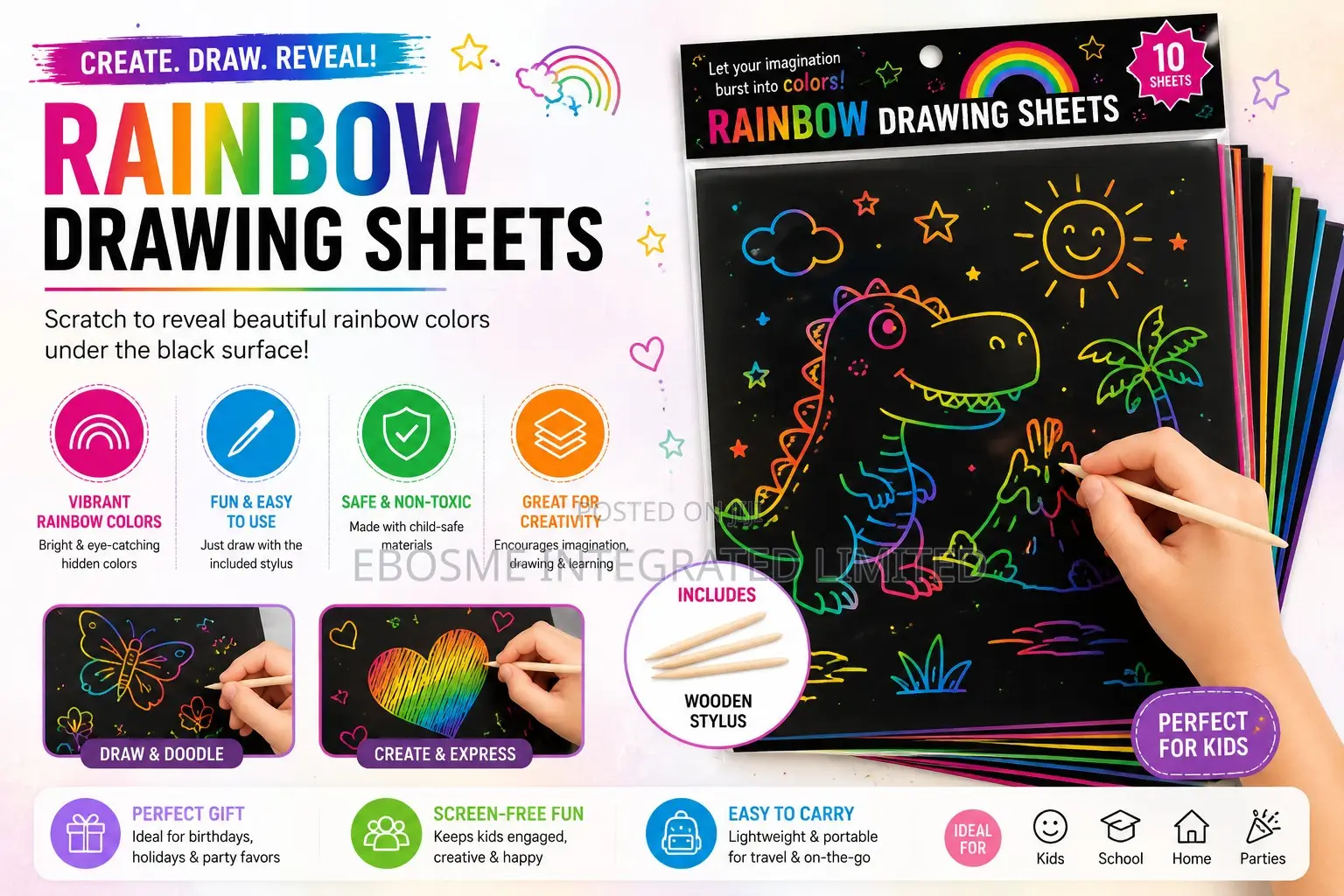 Rainbow Drawing Sheets