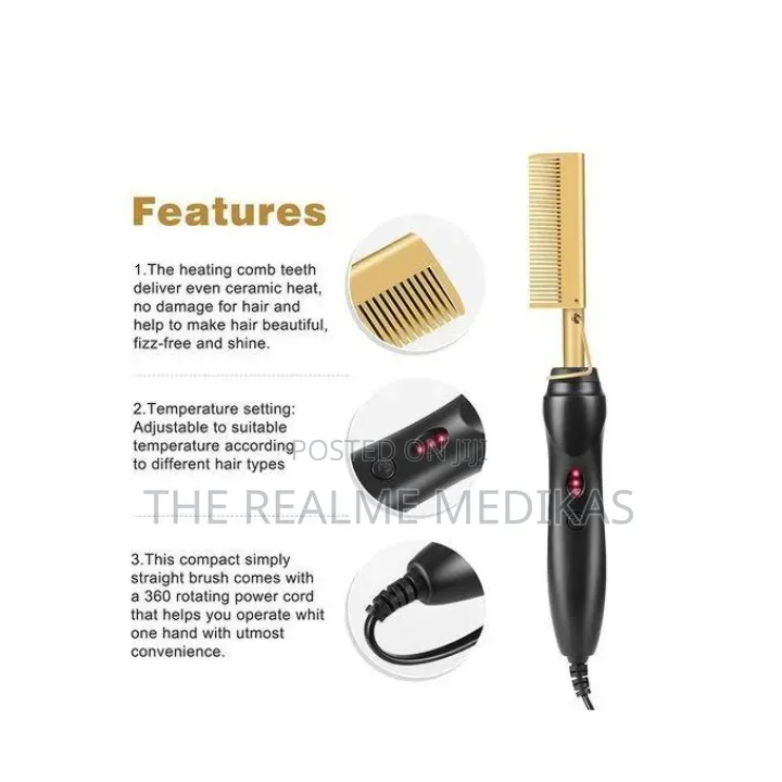 Gold Ceramic Professional Press Comb