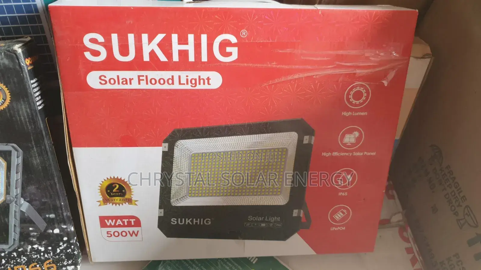 500watts Sukhig Solar Flood Light With Remote and Solar Panel