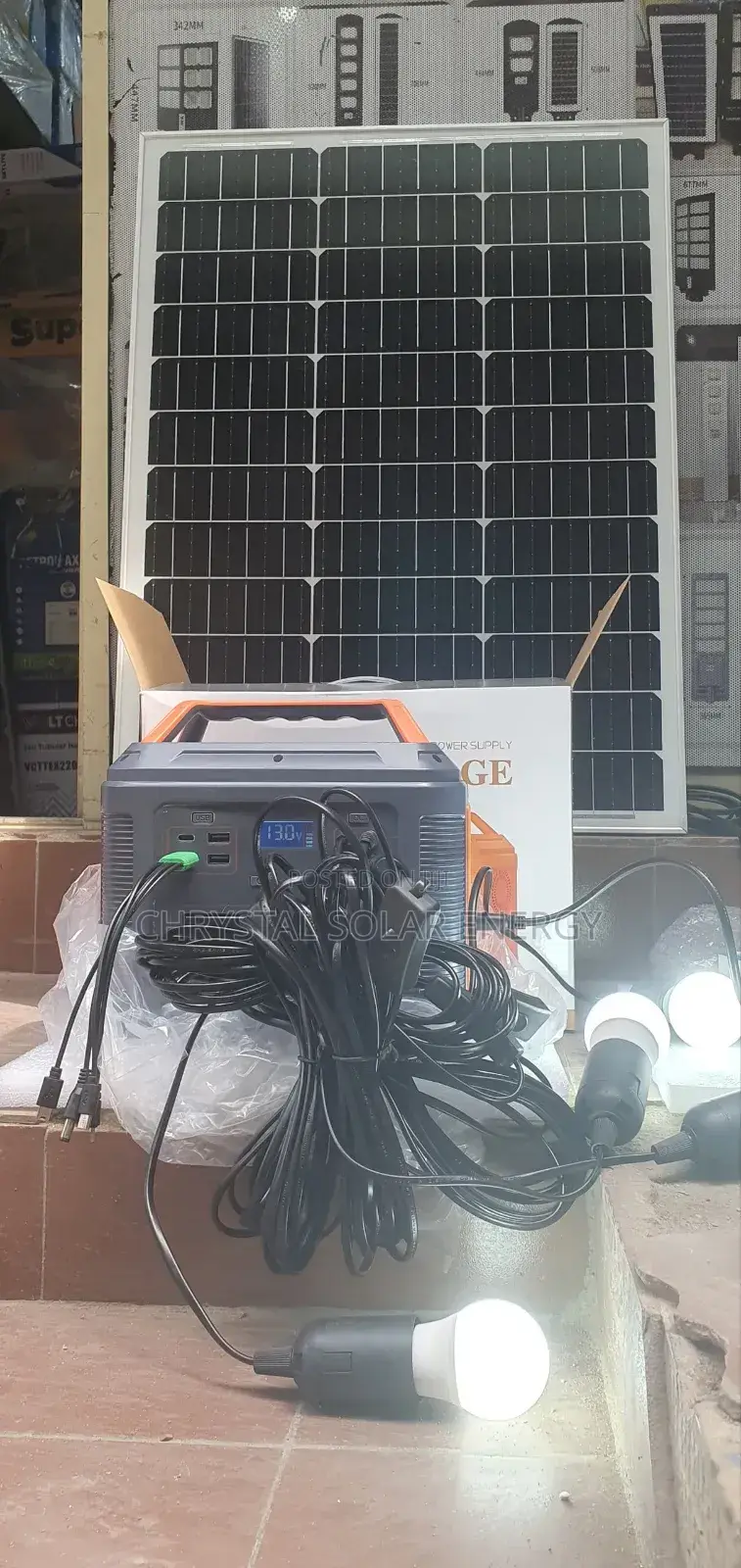 500watts Solar Generator With Free 100watts Solar Panel, Bulbs Kits