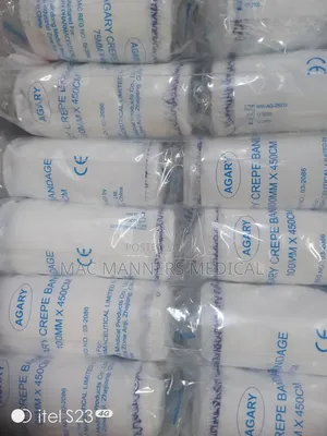 Agary Brand Crepe Bandages, Measuring 100mm by 450cm.