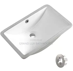 Rectangular Undermount Ceramic Bathroom Sink With Overflow
