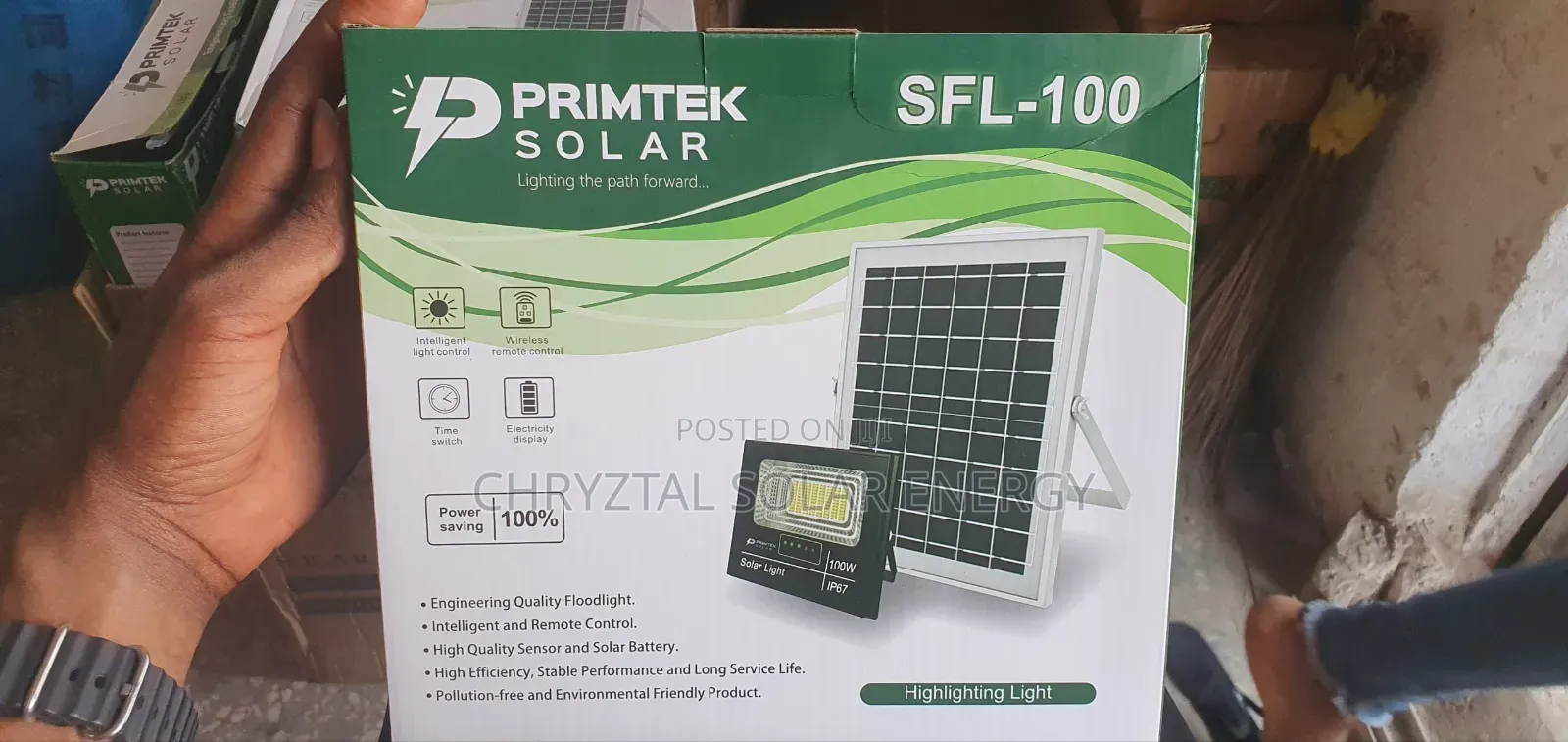 Quality 100watts Solar Flood Light With Remote Control Solar Panel