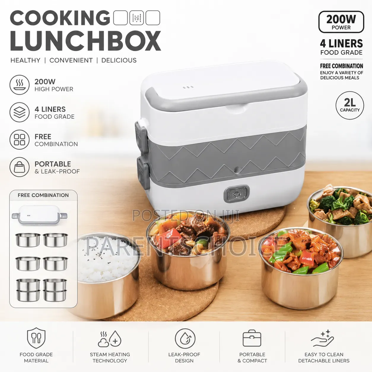 Electric Heating Lunch Box – 2l Capacity (200w)
