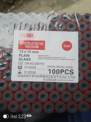 Agary "Plain Glass" Vacuum Blood Collection Tubes.