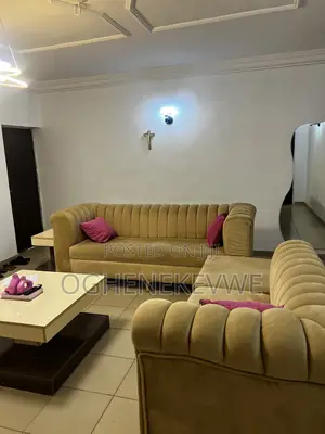 Cream Colored Velvet Set of Sofa With Ottoman