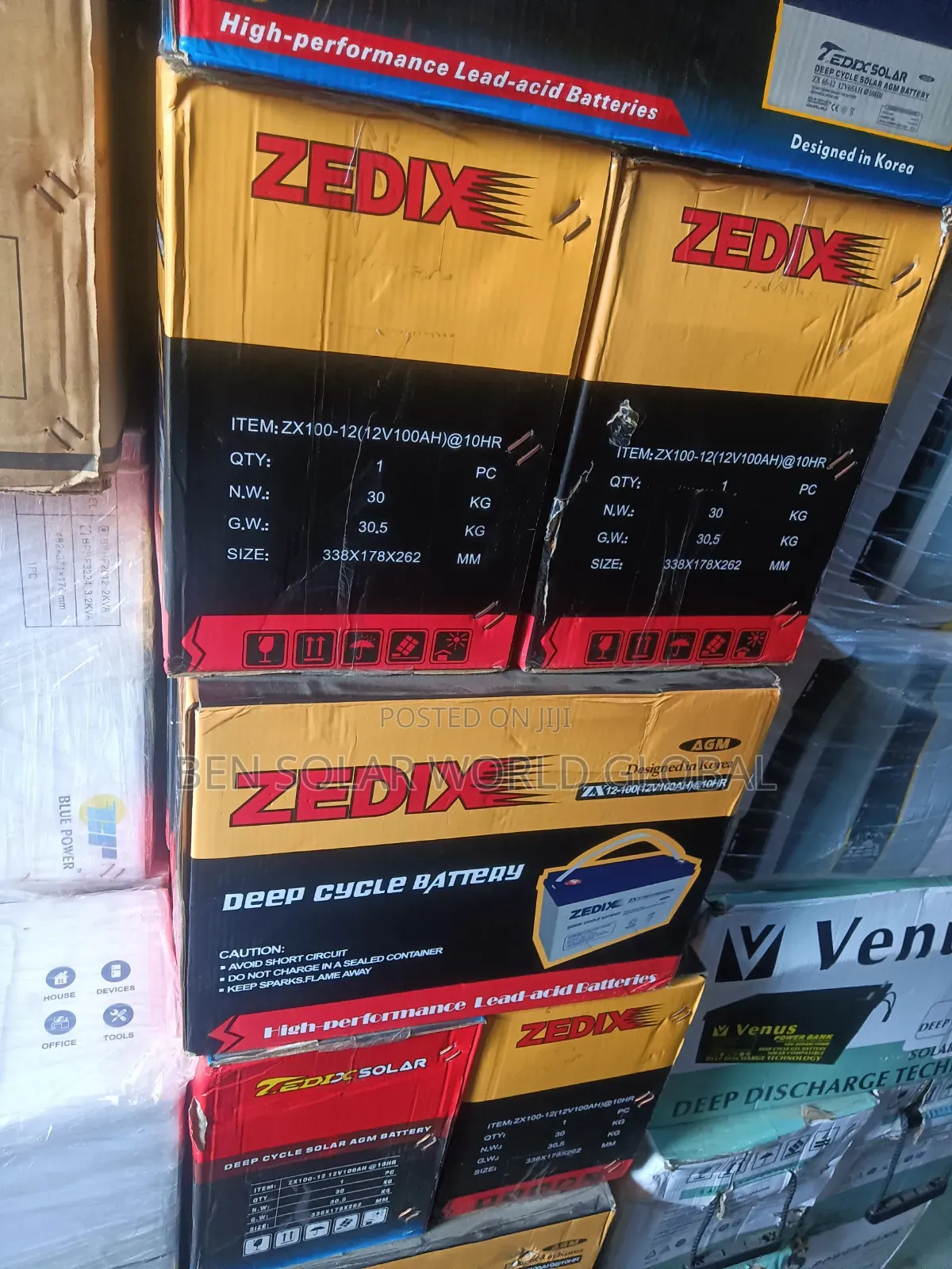 100ah Zedix Deep Circle Solar Battery 12v