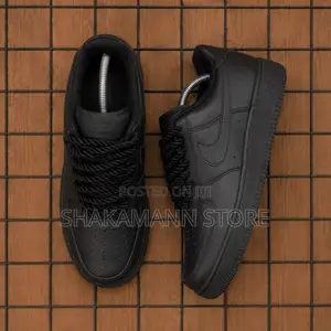 Original Nike Air Force 1 Triple Black Chunky Lace Af1