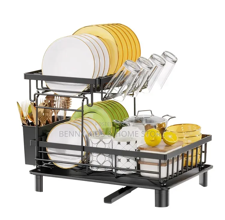 2 Layers Kitchen Plate Rack