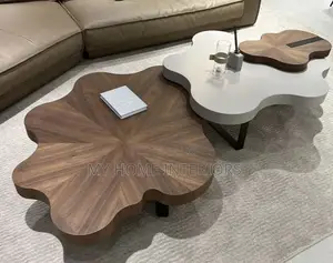 Irregular Shape Wooden 2in1 Center Table