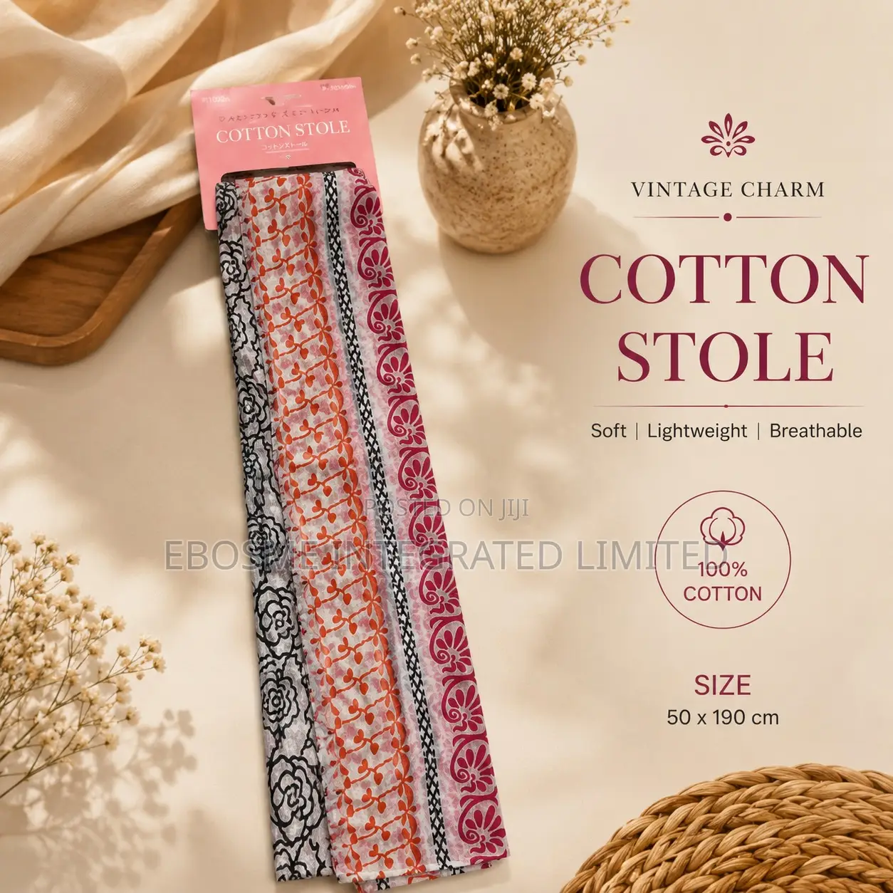 Vintage Charm Cotton Stole