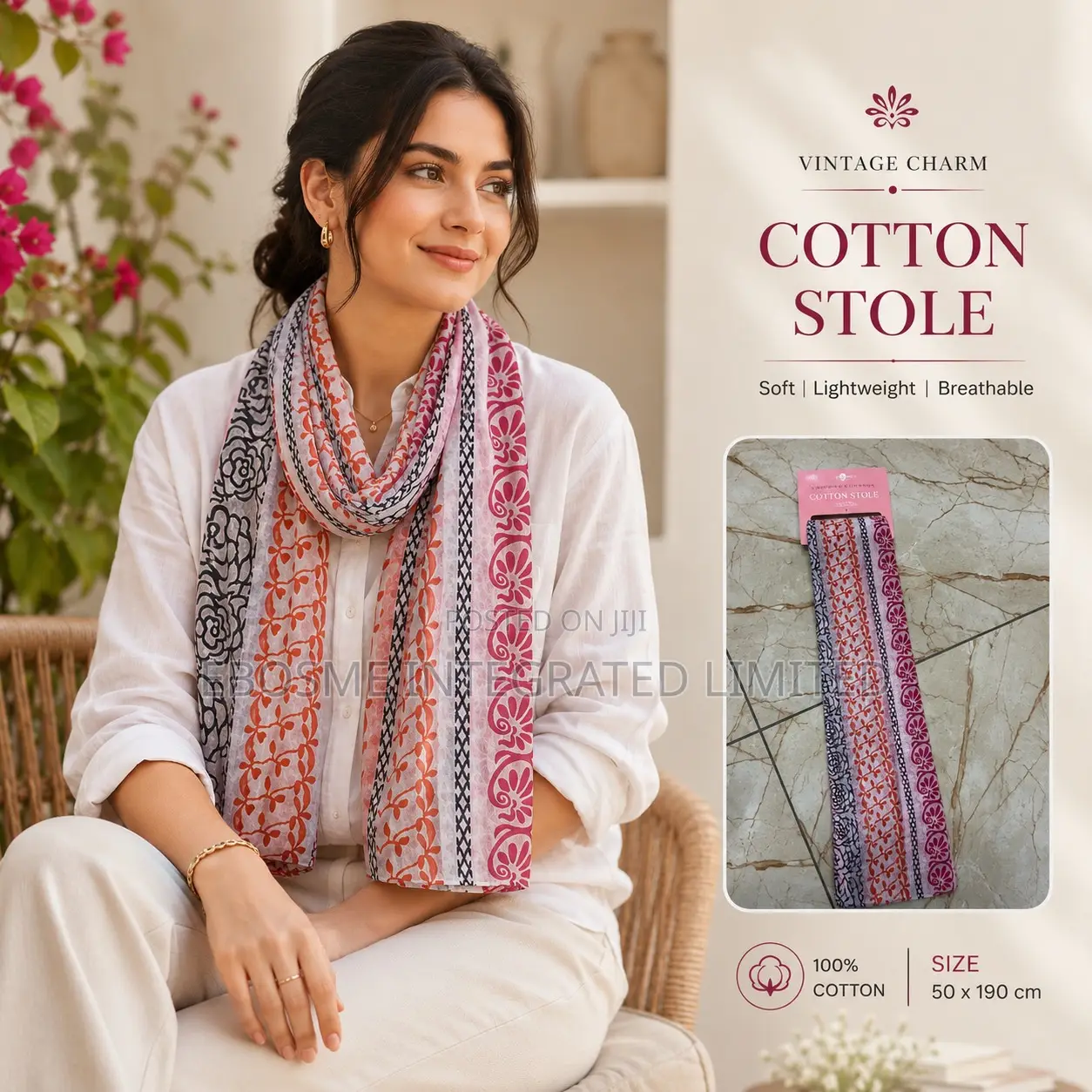 Vintage Charm Cotton Stole