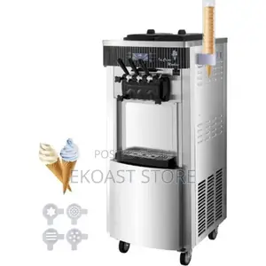Commercial Standing Ice Cream Machine (3 Flavors, Stainless Steel)