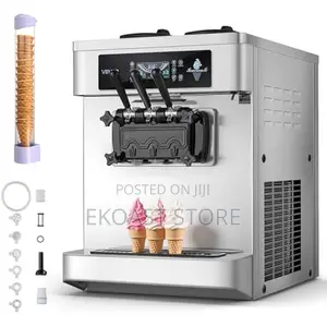 Hubert Commercial Ice Cream Machine (3 Flavors, Stainless Steel)
