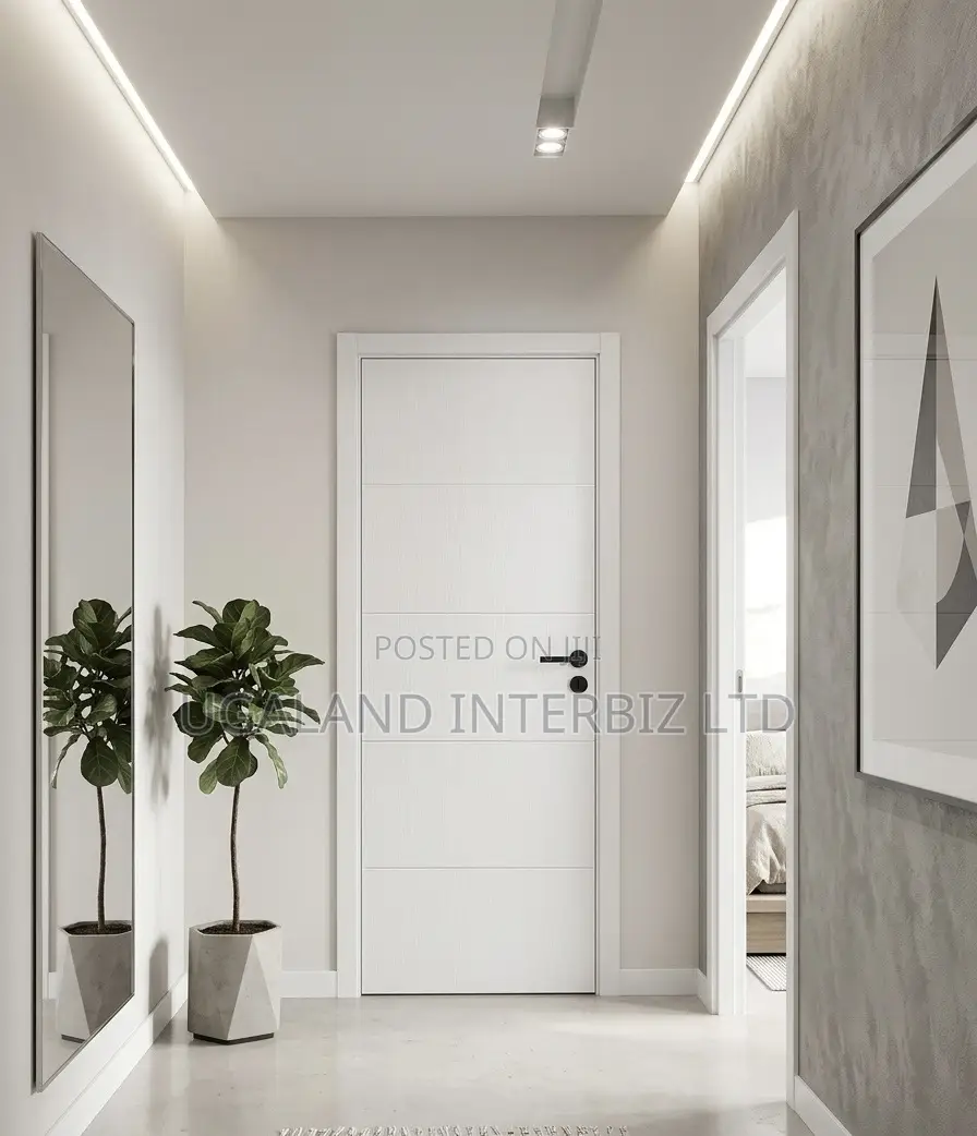 Modern White Grooved Door