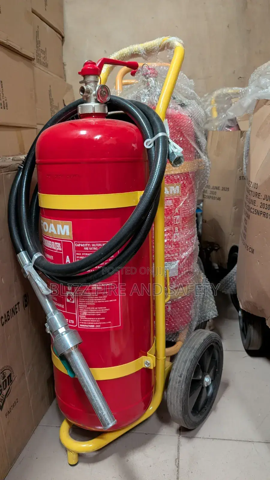 25-liter Foam Fire Extinguisher Trolley