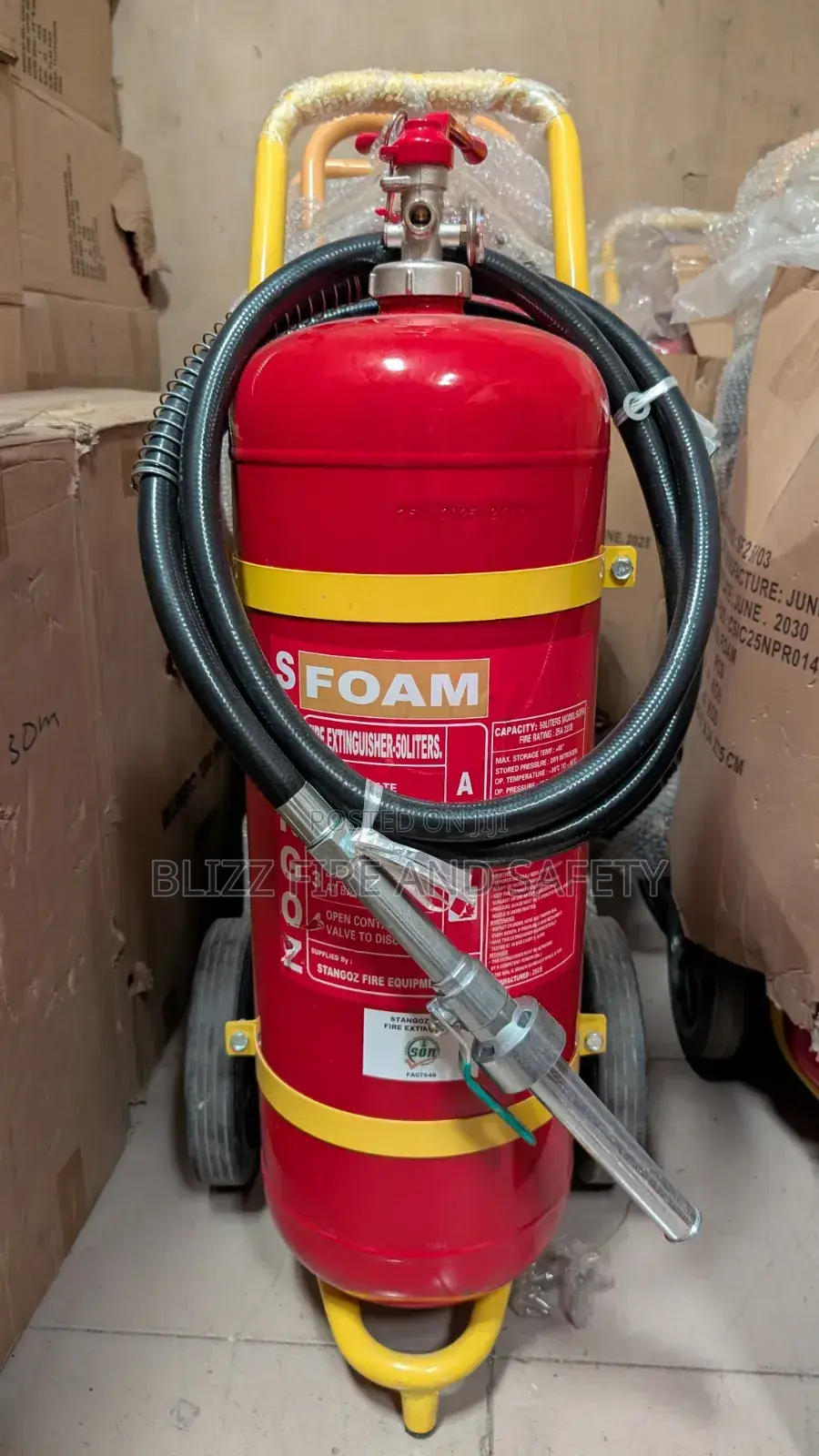 25-liter Foam Fire Extinguisher Trolley