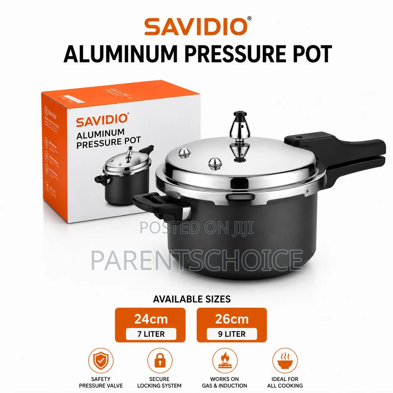 Savidio Aluminum Pressure Pot - 9l / 7l