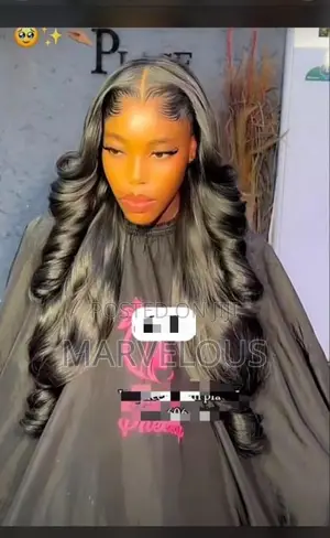 Jet Black Body Wave Hd Lace Frontal Wig - 24 Inch"