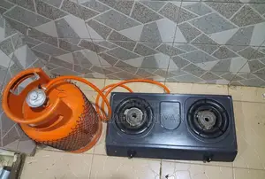 New 12.5kg Gas Cylinder, Two Burner Gas Cooker, Pipe and Cylinder Reg