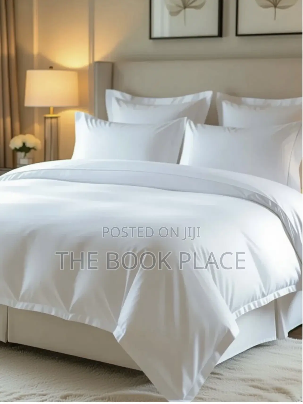 Silky Pure Snow White Cotton Bedsheets With Pillow Case