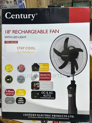 18inches Century Rechargeable Fan With Led Light