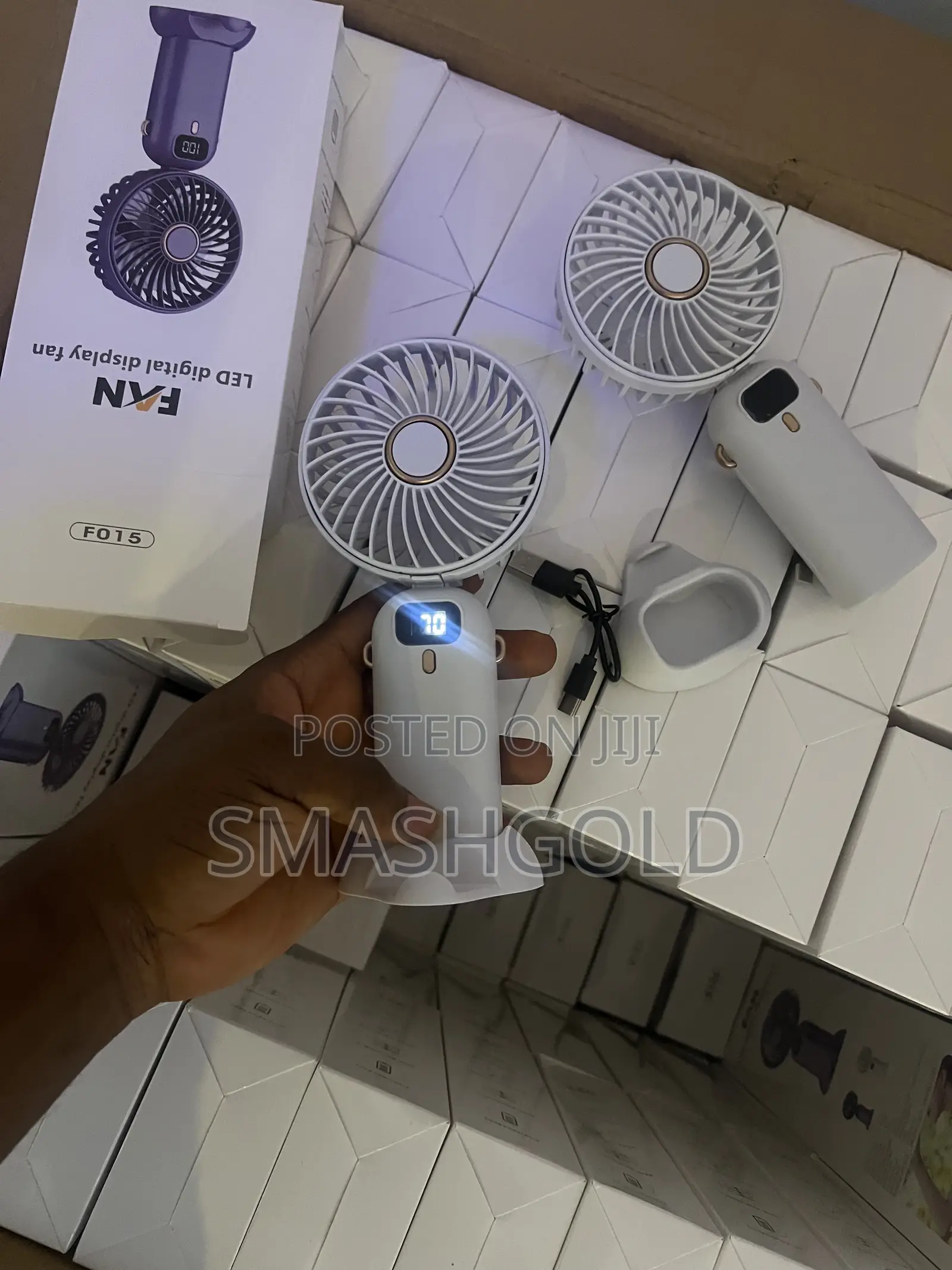 Rechargeable Led Digital Display Mini Fan Available