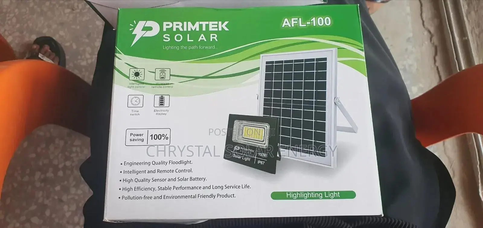 Quality 100watts Solar Flood Light With Remote Control Solar Panel