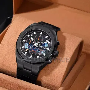 Megir Luxury Chronograph Waterproof Stainless Steel Chain Watch