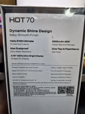 New Infinix Hot 70 128 GB Black