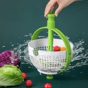 High-Performance Push Vegetable Washer Dryer | 4-in-1 Salad Spinner