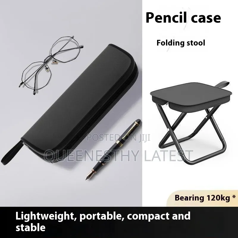 Foldable Chair/Stool - Purse Shaped Heavy Duty Outdoor Stool